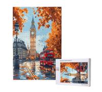 Autumn Jigsaw Puzzles for Adults 120, London Puzzles for Adults Wooden, Funny/Difficult/Impossible/Challenging Decompression Games, As a Birthday and Holiday Decor Gift for Women and Men M-1693
