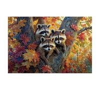 Autumn Jigsaw Puzzles for Adults 5000 Piece Jigsaw Puzzles for Adults Raccoon 156x105cm, Classic Educational Games Decompression, Challenging Game for Families Beautiful Home Decor Gifts for Men K-74