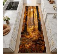 Autumn Jungle Scenery Yellow Rug Runners for Hallways 60x120 cm Door Runner Mat Indoor Hall Runners Non Slip Washable Rugs Sunny Jungle Carpet Runner Rug for Bedroom Kitchen Mat
