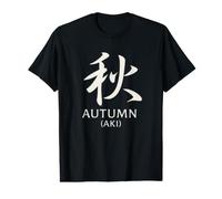 Autumn Kanji AKI Japanese Calligraphy Minimalist Zen Value Graphic T-Shirt