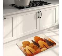 Autumn Kitchen Mats for Floor, Fall Leaves Pattern Soft Mats, Cushioned Comfort Washable Non Slip Decor Rugs for Kitchen Sinks Laundry Room Bathroom 16x24 Inch