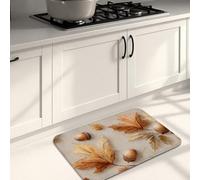 Autumn Kitchen Mats for Floor, Leaf and Acorn Pattern Soft Mats, Cushioned Comfort Washable Non Slip Decor Rugs for Kitchen Sinks Laundryroom Bathroom 16x24 Inch