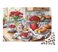 Autumn Kitchen Tea Puzzles for Adults 1000 Pieces with No Puzzle Dust Jig Saws As Difficult Puzzles for Tabletop Games And Digital Detox 70x50cm/1000pcs