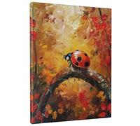 Autumn Ladybug Canvas Wall Art, Red Orange Ladybird Poster Prints, Abstract Nature Wall Art Home Aesthetic Decor For Living Room, Bedroom, Bathroom, Dorm,Unframed 12x16 Inch