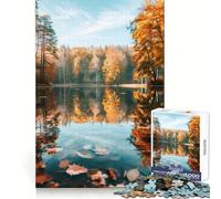 Autumn Lake Reflection Puzzles for Adults 1000 Puzzles Critical Think Calm Leisure Uniform Edges Festive Surprise (50x75cm)