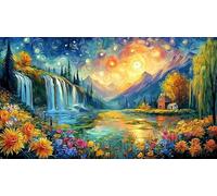 Autumn-lakeside-cabin-at-sunset Jigsaw Puzzle 1000 Pieces Impossible Hard Difficult Educational Games for Adults Kids Great Gift Idea for Relaxation 38x52/1000pcs
