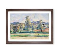 Autumn Landscape by Paul Cezanne Framed Print | A2 Walnut Framed Wall Art | Ready to Hang | Modern Landscape Picture | Living Room Bedroom Lounge Office