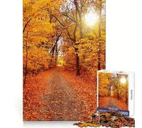 Autumn Landscape Forest Jigsaw Puzzle for Adults 1000 Pieces Focus Training Mindful Escape Tight Join Meaningful Gift (38x52cm)