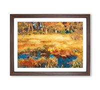 Autumn Landscape With Fox By Bruno Liljefors Classic Painting Framed Print | A2 Walnut Framed Wall Art | Ready to Hang | Classic Animal Picture | Living Room Bedroom Lounge Office