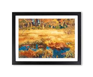 Autumn Landscape With Fox By Bruno Liljefors Classic Painting Framed Print | A4 Black Framed Wall Art | Ready to Hang | Classic Animal Picture | Living Room Bedroom Lounge Office