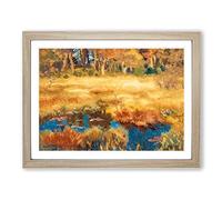 Autumn Landscape With Fox By Bruno Liljefors Classic Painting Framed Wall Art Print, Ready to Hang Picture for Living Room Bedroom Home Office Décor, Oak A3 (46 x 34 cm)