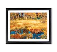 Autumn Landscape With Fox By Bruno Liljefors Classic Painting Framed Wall Art Print, Ready to Hang Picture for Living Room Bedroom Home Office Décor, Black A4 (34 x 25 cm)