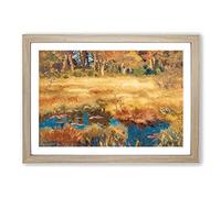 Autumn Landscape with Fox by Bruno Liljefors Framed Print | A2 Oak Framed Wall Art | Ready to Hang | Modern Animal Picture | Living Room Bedroom Lounge Office