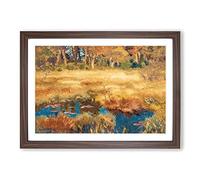 Autumn Landscape with Fox by Bruno Liljefors Framed Print | A2 Walnut Framed Wall Art | Ready to Hang | Modern Animal Picture | Living Room Bedroom Lounge Office
