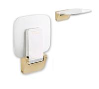 AUTUMN LANE Folding Shower Seat Wall Mounted- Up to 350lbs, Secure Folding Shower Bench, Space Saving Mounted Shower Seat, Luxury Fold Down Shower Se