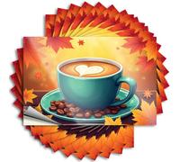 Autumn Latte with Heart-Shaped Foam. Girly Reading - Sticker Bumper Waterproof Decal(12X18CM)