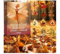 Autumn Leaf Ballerina Advent Calendar 2025, 24 Days Christmas Countdown Calendar with 2D Autumn Leaf Ballerina Ornaments, Ballerina Autumn Advent Calendar, for Ballet Lovers & Home Decor