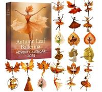 Autumn Leaf Ballerina Advent Calendar 2025, 24 Days Christmas Countdown With 2d Handcrafted Ballerina Ornaments, Fall Themed Gifts, Surprise Gifts for Nature Lovers, And Dancers