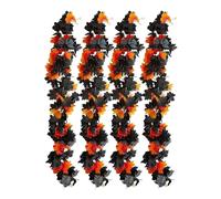 Autumn Leaf Garland - Artificial Garland Vine Maple Leaves Thanksgiving Decoration - 4 Pieces for Halloween Harvest Door Wedding Indoor Outdoor Garden Porch