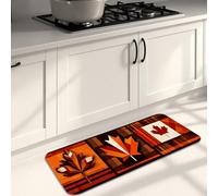 Autumn Leaf Kitchen Mats for Floor, Rustic Maple Pattern Soft Mats, Cushioned Comfort Washable Non Slip Decor Rugs for Kitchen Sinks Laundryroom Bathroom 16x47 Inch