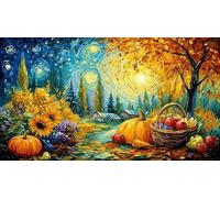 Autumn Leaf Landscape with Trees and River Jigsaw Puzzle 1000 Pieces - Fun Family Activity Great Gift Idea Challenging for Adults 75x50/1000pcs