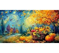 Autumn Leaf Landscape with Trees and River Jigsaw Puzzle 1000 Pieces - Fun Family Activity Great Gift Idea Challenging for Adults 75x50/1000pcs