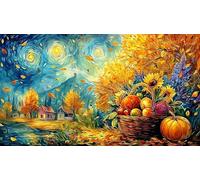 Autumn-Leaf-Landscape-with-Trees-and-River Jigsaw Puzzle 1000 Pieces Recycled Paper Educational Games Great Gift Idea for Adults and Kids Age 12 Years Up Beautiful Decoration Puzzle 38x52/1000pcs