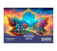 Autumn Leaf LandscapeLegendary Jigsaw Puzzles for Adults Presenting 1000 Advanced ‘Impossible-to-Hard’ Difficulty Challenging Puzzle Educational Games for Both Women And Men - These Legendary Jigsaw