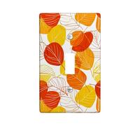 Autumn Leaf Light Switch Cover Plate/Outlet Covers, Orange and Yellow Leaf Pattern for Fall Decor, Plastic Wall Plates, Standard Size Single Toggle