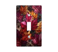 Autumn Leaf Light Switch Cover Plates/Outlet Covers, Warm Red and Orange Leaves for Home Decor, Thermoplastic Wall Plates, Standard Size Single Toggle