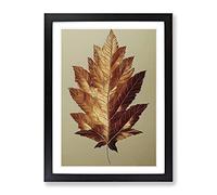Autumn Leaf No.3 Framed Print | A4 Black Framed Wall Art | Ready to Hang | Modern Floral Picture | Living Room Bedroom Lounge Office