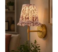 Autumn Leaf Ruffle Candle Shade, Premium Polyester Lamp Shade with Delicate Leaf Print & Elegant Frilled Edge, Easy Fit, No Wiring Required, Fits Wall Lights & Small Table Lamps, 16cm x 14cm M270