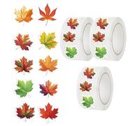 Autumn Leaf Stickers, 1500 Maple Leaf Stickers for Envelopes, Tear-Resistant Autumn Roll-Up Tape, Portable Cute Maple Leafs Art Decoration for Scrapbook Planner Letter Journaling Thanksgiving