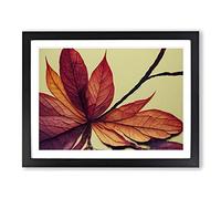 Autumn Leaf Vol.3 Framed Print | A4 Black Framed Wall Art | Ready to Hang | Modern Floral Picture | Living Room Bedroom Lounge Office