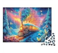 Autumn Leaf World 1000 Piece Jigsaw Puzzles for Adults & Teens, Paper, Winter Train Forest, Fun Entertainment Activity, Boosts Patience & Concentration for Puzzle Lovers 38x26cm/1000pcs