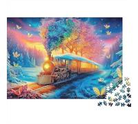 Autumn Leaf World Jigsaw Puzzles for Adults 1000 Piece Forest Train Challenging Game Puzzles Recycled Paper Great Gift Idea Home Decoration Puzzle Smooth Edging 52x38cm/1000pcs