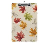 Autumn Leaves A4 Acrylic Clipboard for Papers Writing Planner, Office Wall Mounted Large Capacity Organizer