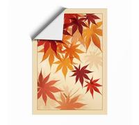 Autumn Leaves Adrift Botanical Unframed Wall Art Print A4 (29.7×21cm), Wall Decor for Living Room, Bedroom, Office & Home, Art Gift