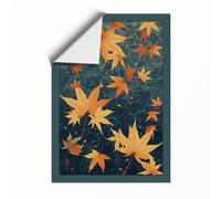 Autumn Leaves Adrift Modern Unframed Wall Art Print A4 (29.7×21cm), Wall Decor for Living Room, Bedroom, Office & Home, Art Gift