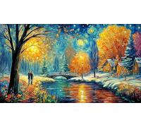 Autumn-leaves-against-cosmic-background 1000 Piece Educational Game Decompression Puzzle Recycled Paper Fun Present & Activity for Home for Wall Decoration and Gifts 70x50/1000pcs
