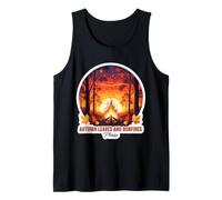 Autumn Leaves and Bonfires Please Fall Lover Camping Camper Tank Top