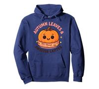 Autumn Leaves and Sweeter Lattes Pumpkin Design Pullover Hoodie