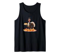 Autumn Leaves and Well Dressed Turkey with Fall Pie Tank Top