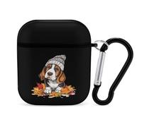 Autumn Leaves - Basset Hound Earphone Case Cover Compatible with AirPods 1&2 Shockproof Bluetooth Headset Case Black-style
