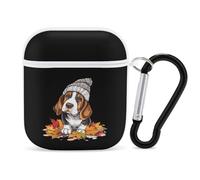 Autumn Leaves - Basset Hound Earphone Case Cover Compatible with AirPods 1&2 Shockproof Bluetooth Headset Case White-style