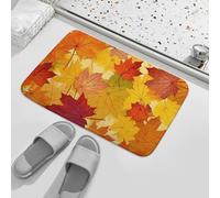 Autumn Leaves Bath Rug Coral Velvet Bathroom Mat Non Slip Absorbent Shower Rug Soft Indoor Entrance Floor Mat Kitchen Area Carpet Modern Door Mats for Home Bedroom 15.7"x23.6"