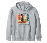 Autumn Leaves Christmas Dreams Cozy Fall Months Zip Hoodie