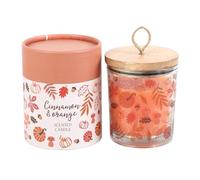Autumn Leaves Cinnamon & Orange Candle - Aromatic Fall Scent, Handcrafted with Essential Oils, Long-Lasting 8 oz Jar for Cozy Autumn Evenings