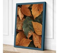 Autumn Leaves Close Botanical Canvas Wall Art Print 24x16 Inch (61 x 41 cm)