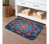 Autumn Leaves Decorative Quick Dry Bath Mat, Vibrant Fall Leaf Patterns Absorbent Non Slip Shower Mat, Cozy Memory Foam Washable Bath Rugs for Bathroom Toilet Restroom 20x32 Inch